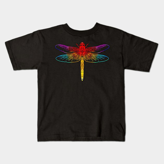 Neon Rainbow Dragonfly Kids T-Shirt by SpecialTs